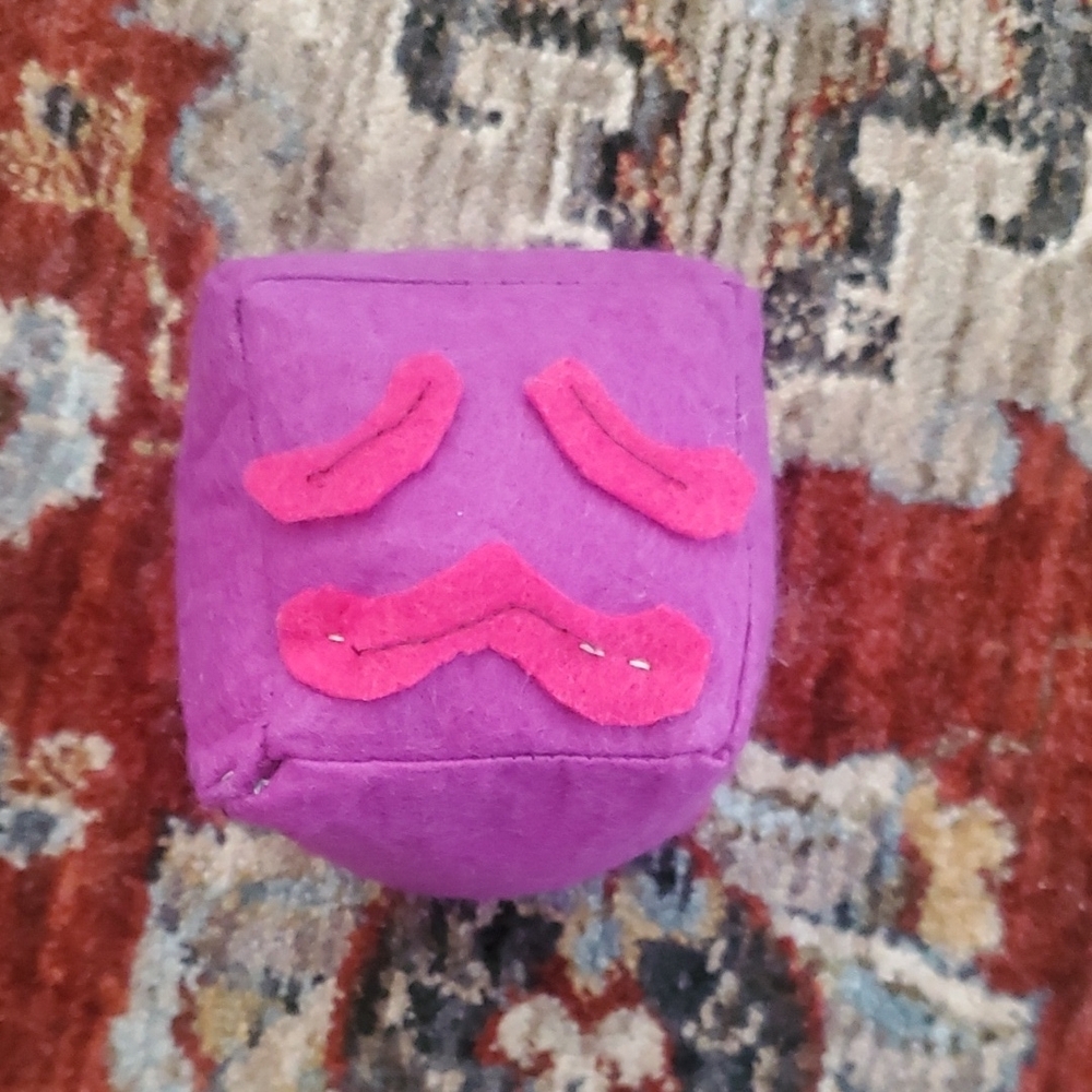 Handmade SlimeCube - purple sleepyHappy